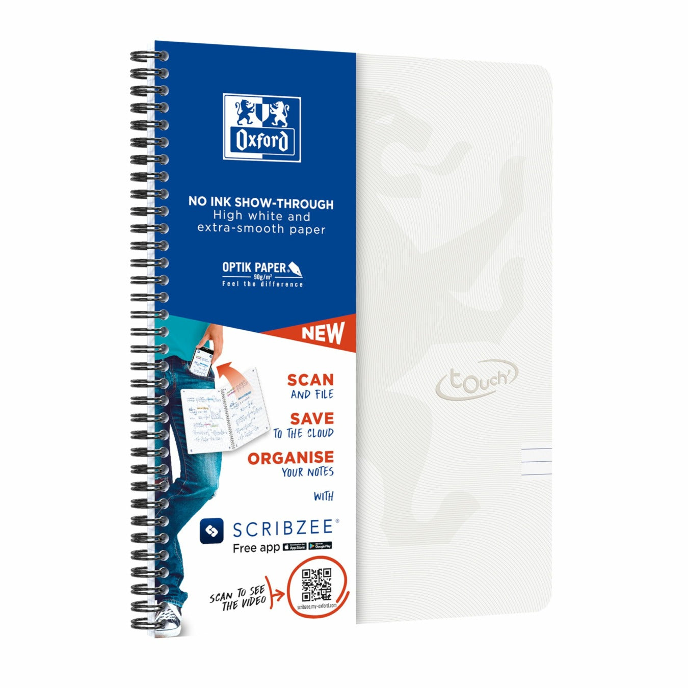 OXFORD Touch' spiraalblok A4 open – 140 pagina's Optik Paper