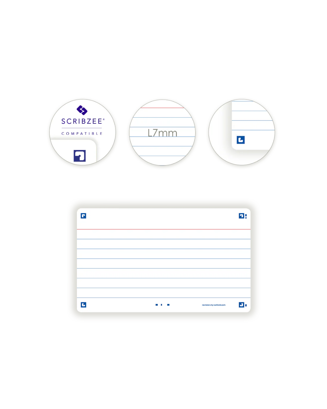 OXFORD flashcards A7 formaat detail – 74x105 mm compact formaat