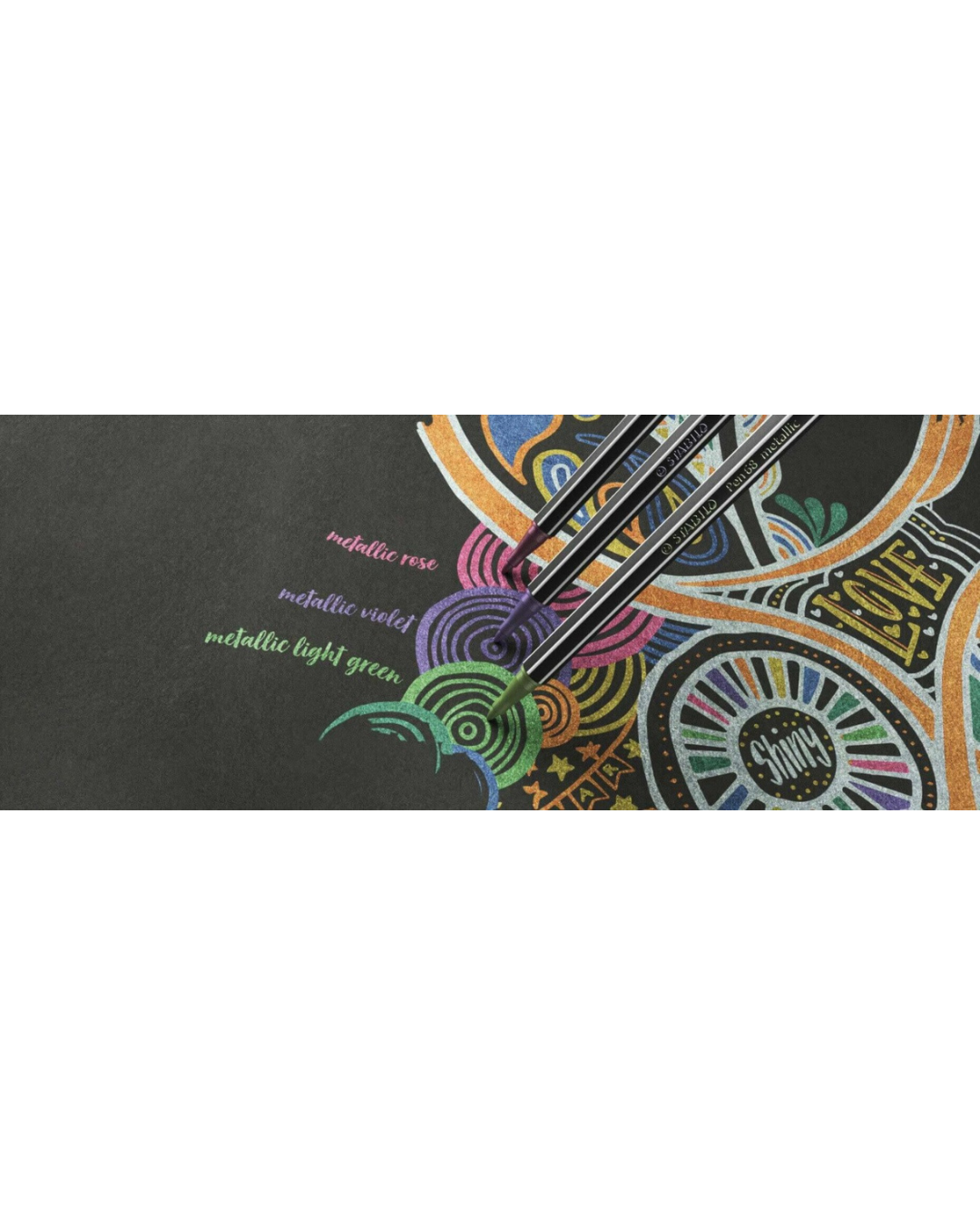 STABILO Pen 68 Metallic set van 8 – premium viltstiften