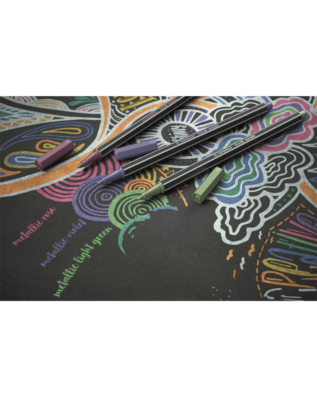 STABILO Pen 68 Metallic handlettering voorbeeld