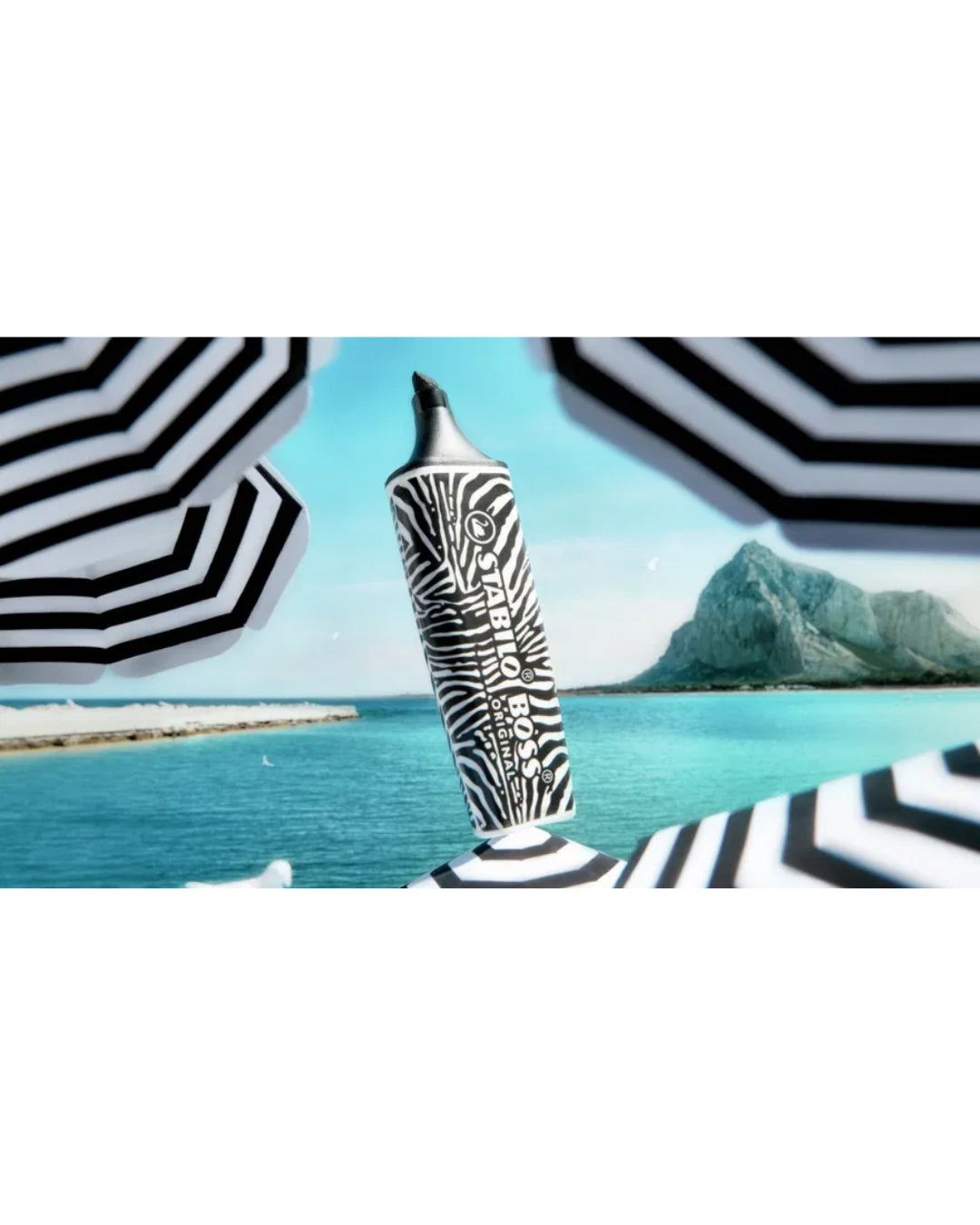 Vier STABILO BOSS markeerstiften met Dolce Gabbana print Zebra zwart