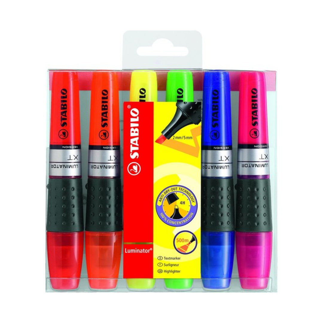 STABILO LUMINATOR XT markeerstift etui met 6 fluorescerende kleuren