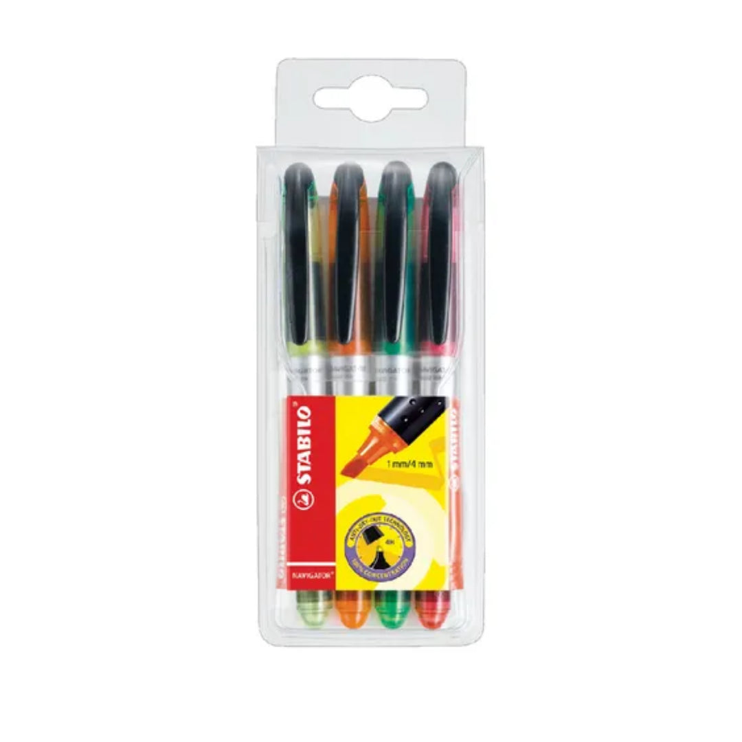 STABILO NAVIGATOR markeerstift etui met 4 neon kleuren