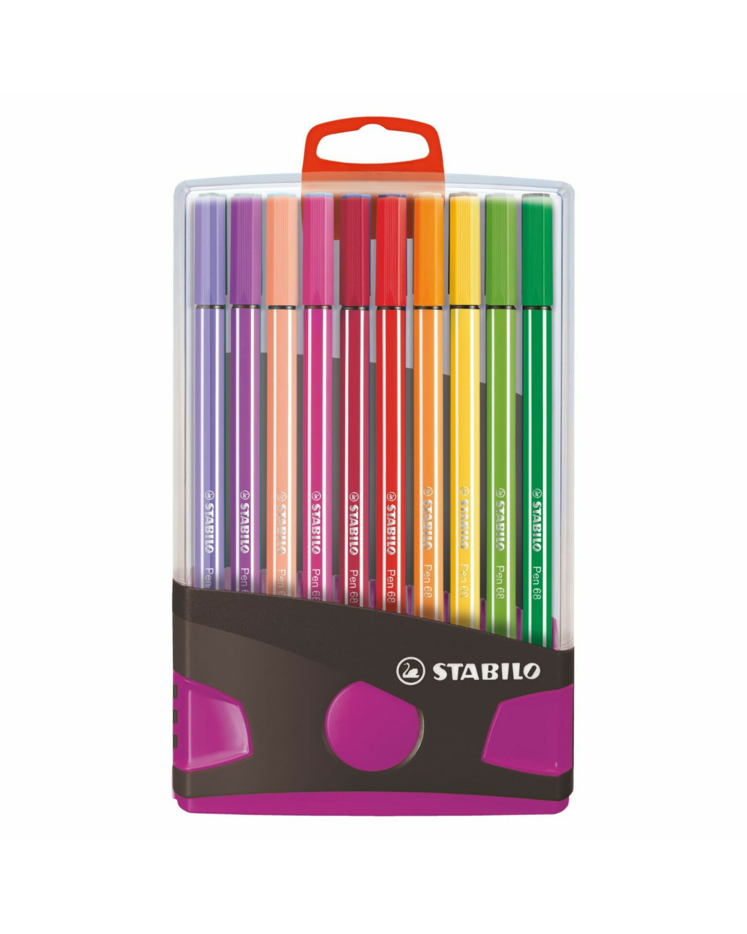 STABILO Pen 68 ColorParade Deskset totaaloverzicht antraciet/paars