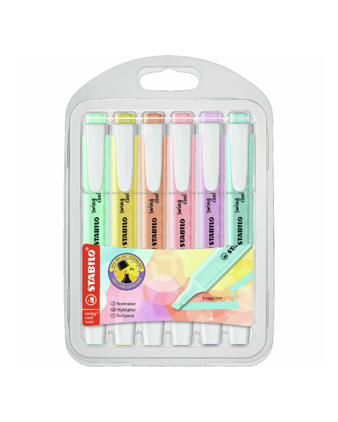 STABILO Swing Cool Pastel Edition markeerstiften – set van 6 kleuren