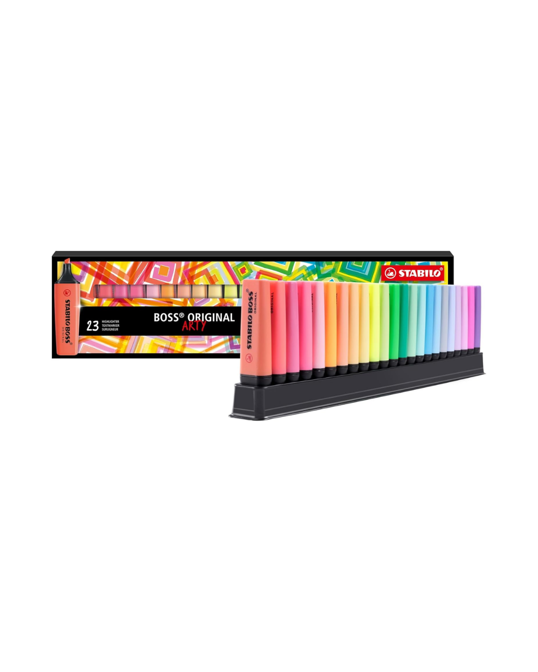STABILO BOSS ORIGINAL Deskset – 23 markeerstiften in bureaustandaard